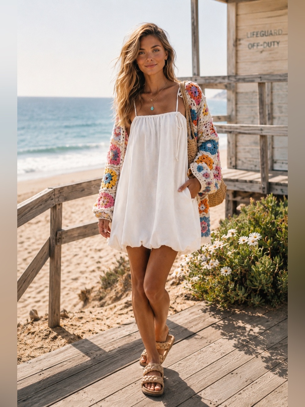 ⚡️ “ Zuma Breeze “ Bubble Dress | White - Picture 1 of 5